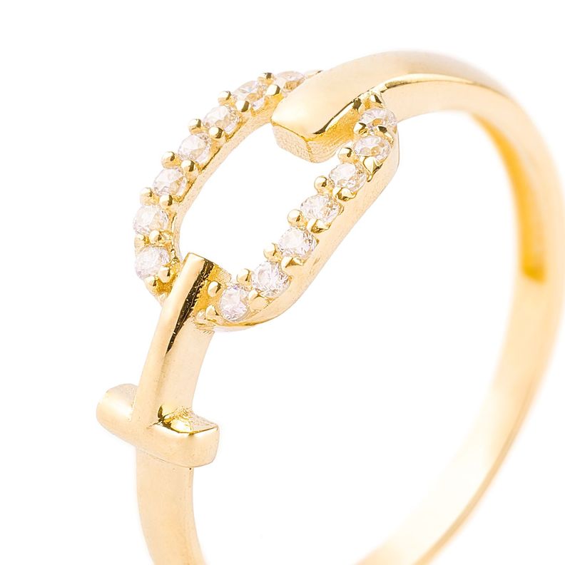 Anillo de Oro 18kt Hebilla Circon-1