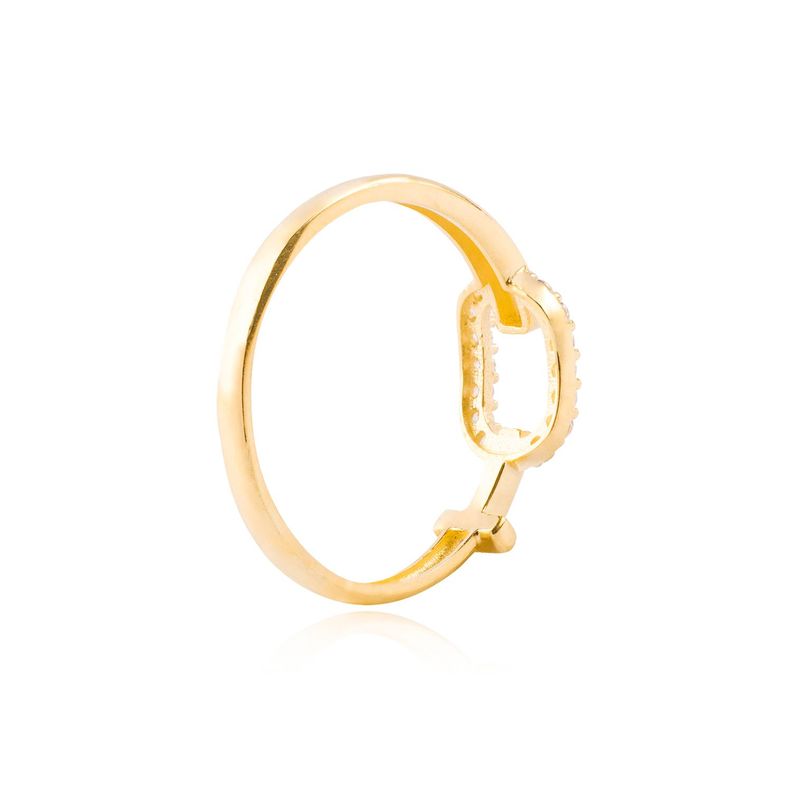 Anillo de Oro 18kt Hebilla Circon-2