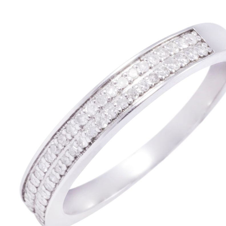 Anillo de Oro Blanco 18kt con Diamantes 19pts Riel-1