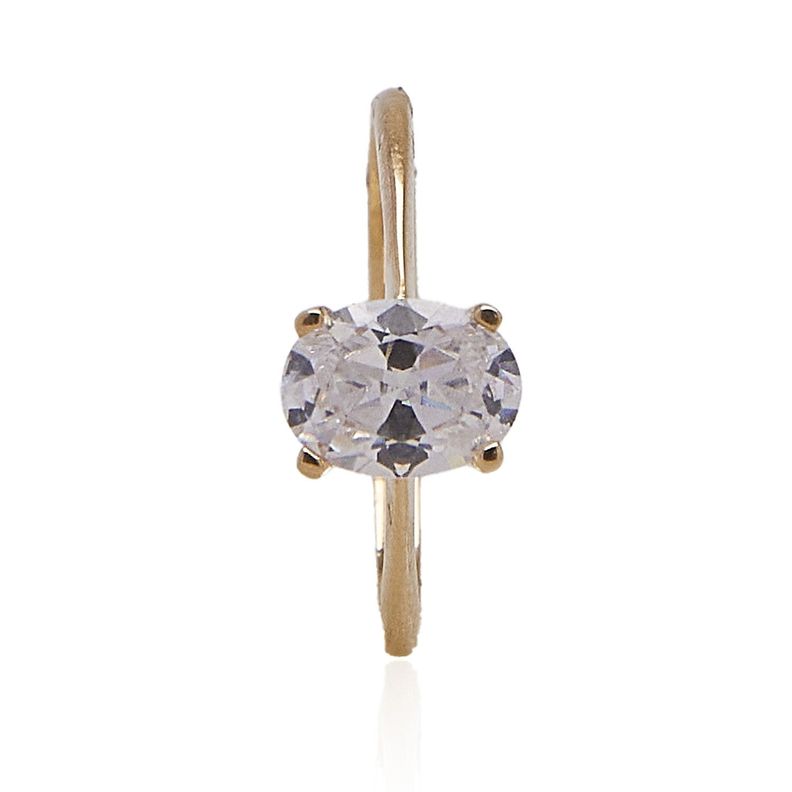 Anillo de oro 18kt Circón Ovalado-0