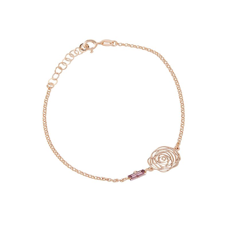 Pulsera de Plata Esterlina 925 Amatista Rose-0