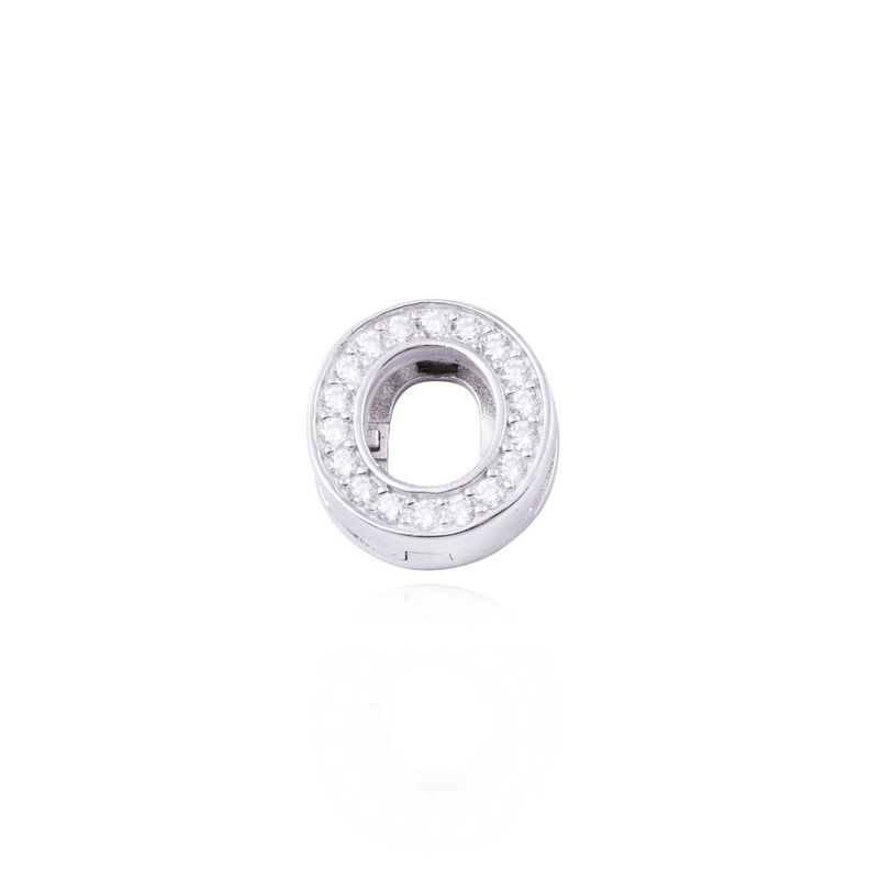 Dije de Plata broche Letra O con Circonita-0
