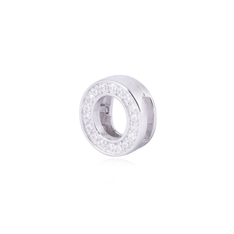 Dije de Plata broche Letra O con Circonita-1