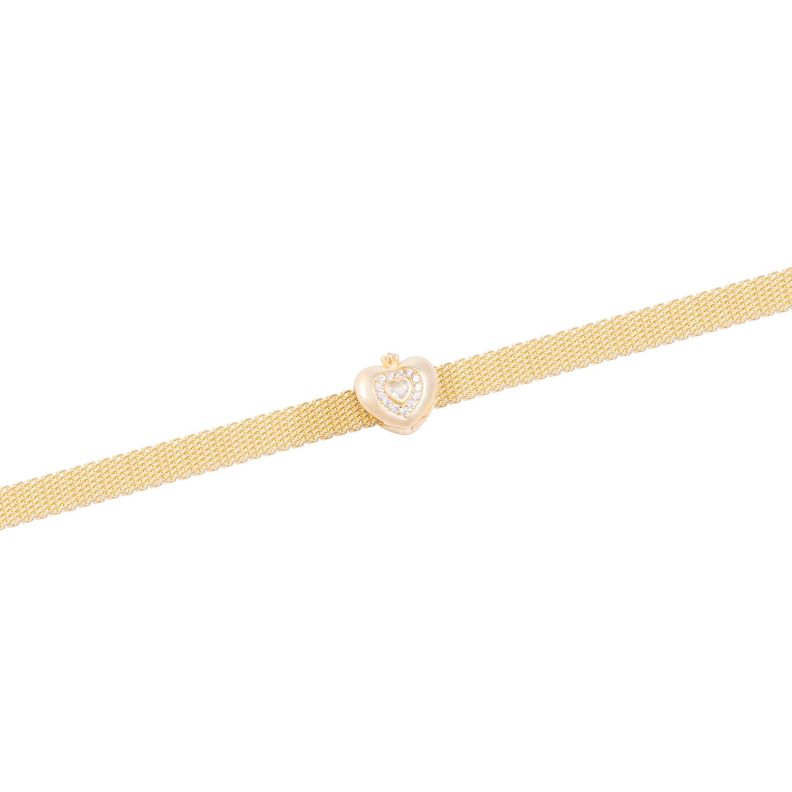 Dije de Plata broche Corazoncito con Circonita Revestido en Oro 18kt-2