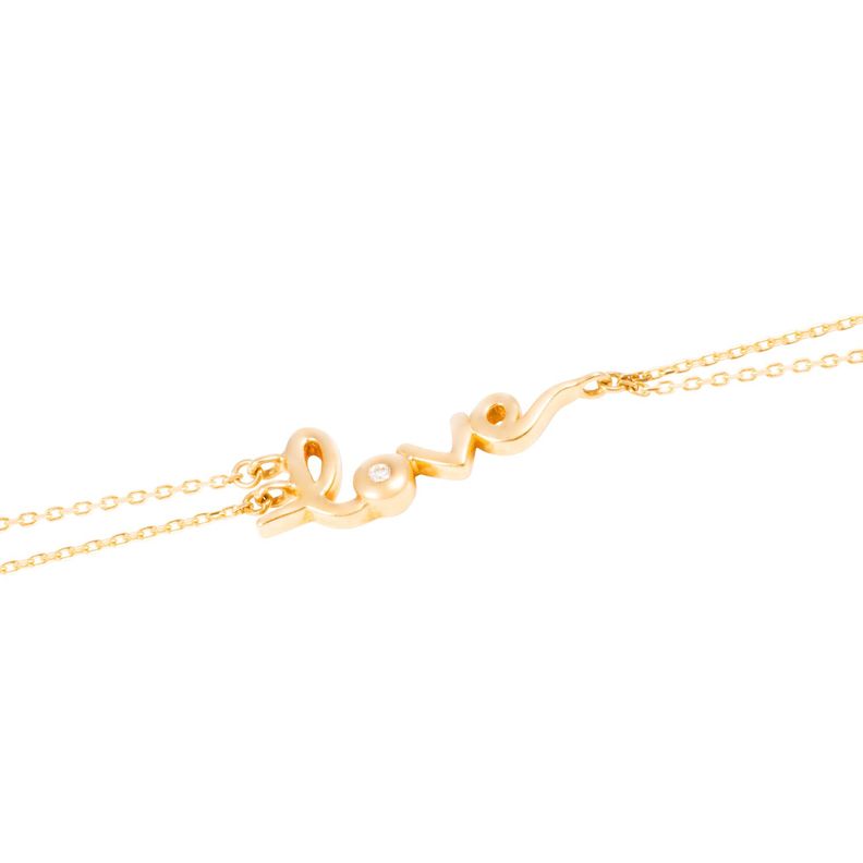 Pulsera Oro Amarillo 18kt Tipo Anillo Love Diamante 1 Pts-1