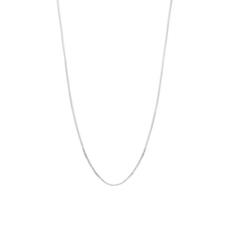 Cadena de Oro Blanco 18kt Eslabon Caja 50CM-0