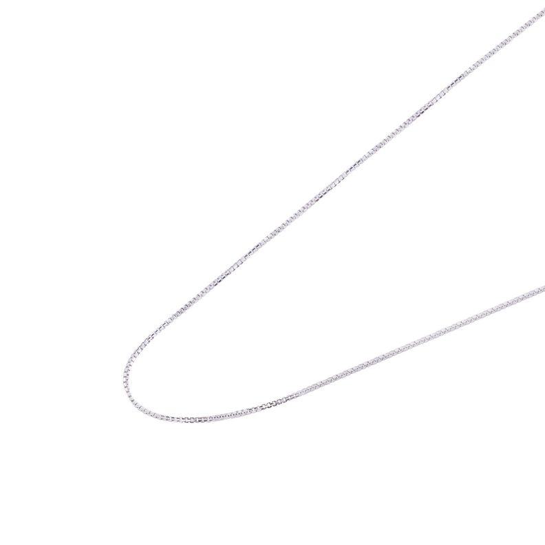 Cadena de Oro Blanco 18kt Eslabon Caja 50CM-1