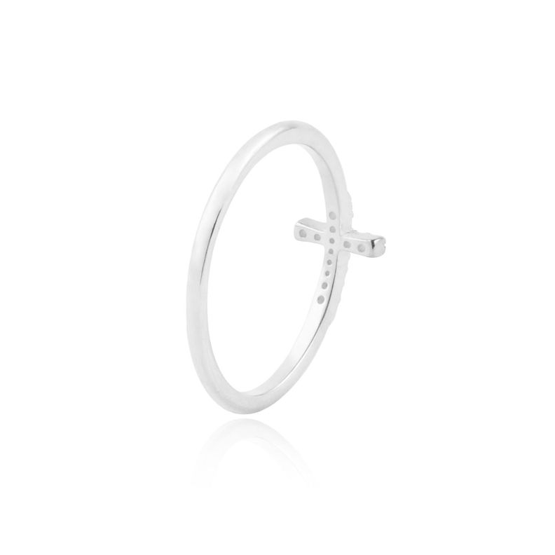 Anillo de Plata Esterlina 925 Cruz Circon-1