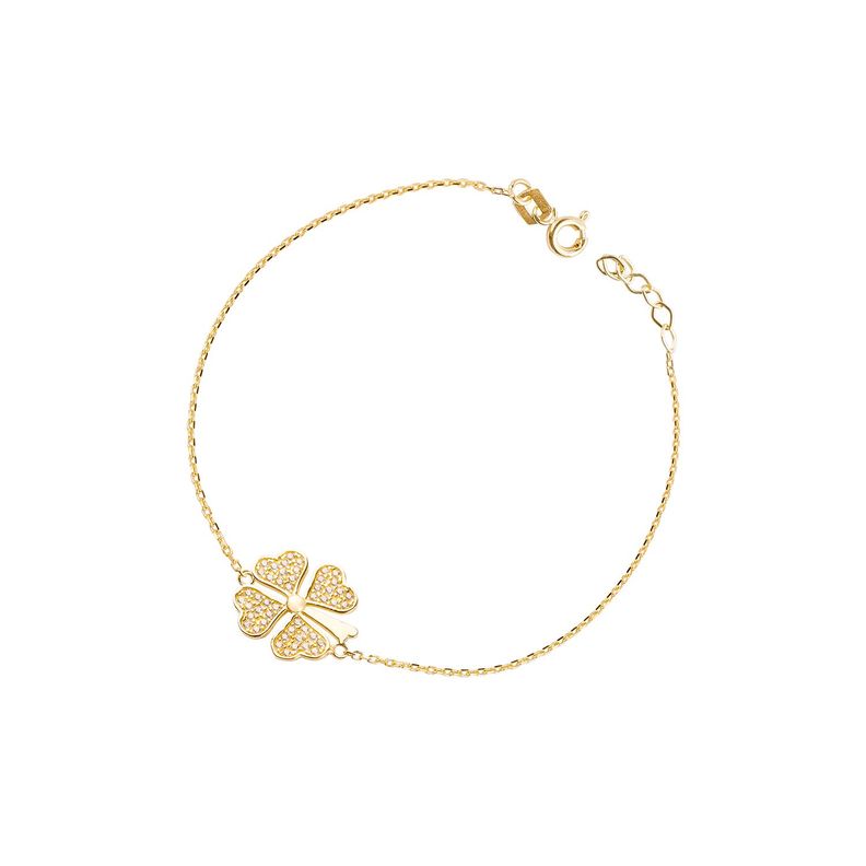 Pulsera de Oro 18kt Modelo Trébol-0