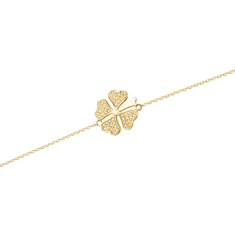 Pulsera de Oro 18kt Modelo Trébol-1
