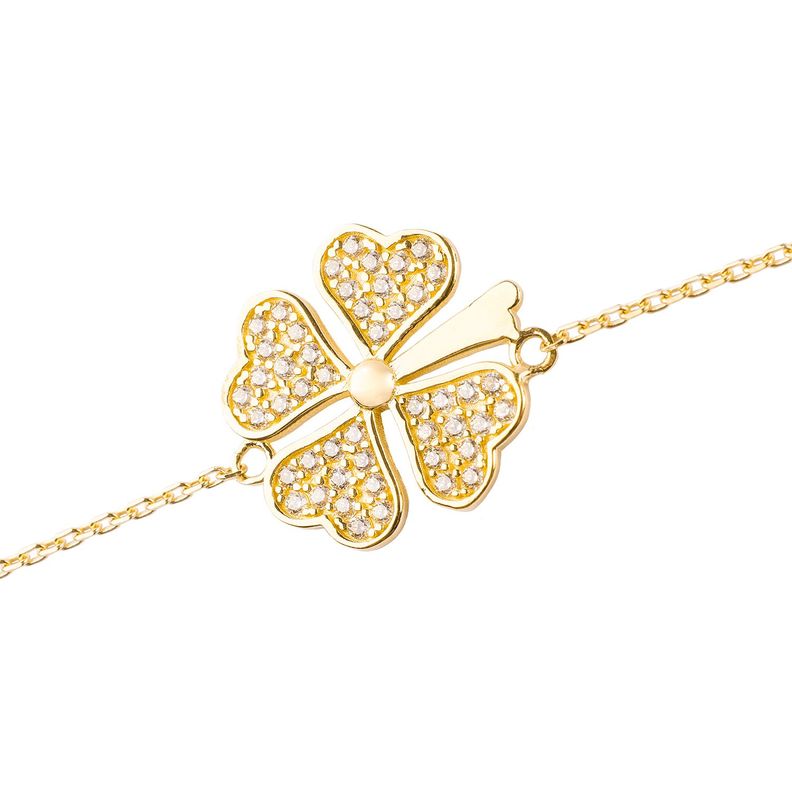 Pulsera de Oro 18kt Modelo Trébol-2