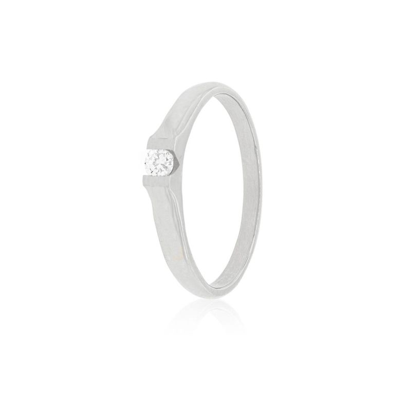 Anillo Compromiso Oro Blanco 18kt  Nantes 1x6ptos Diamante-0