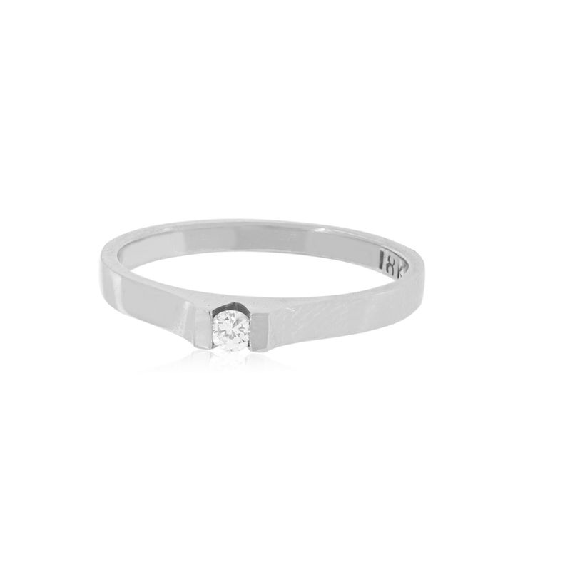 Anillo Compromiso Oro Blanco 18kt  Nantes 1x6ptos Diamante-2