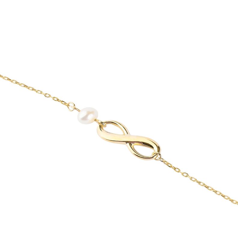 Pulsera Oro Amarillo 18kt Infinito Perla Cultivada-0