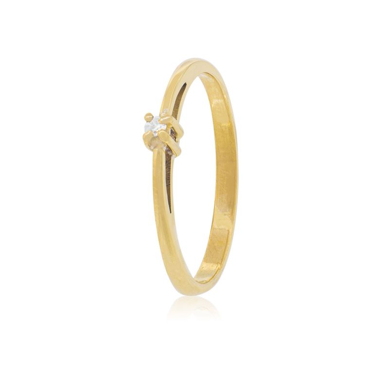 Anillo Compromiso Oro Amarillo 18kt Mónaco Solitario 6ptos-0