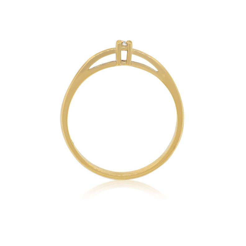 Anillo Compromiso Oro Amarillo 18kt Mónaco Solitario 6ptos-1