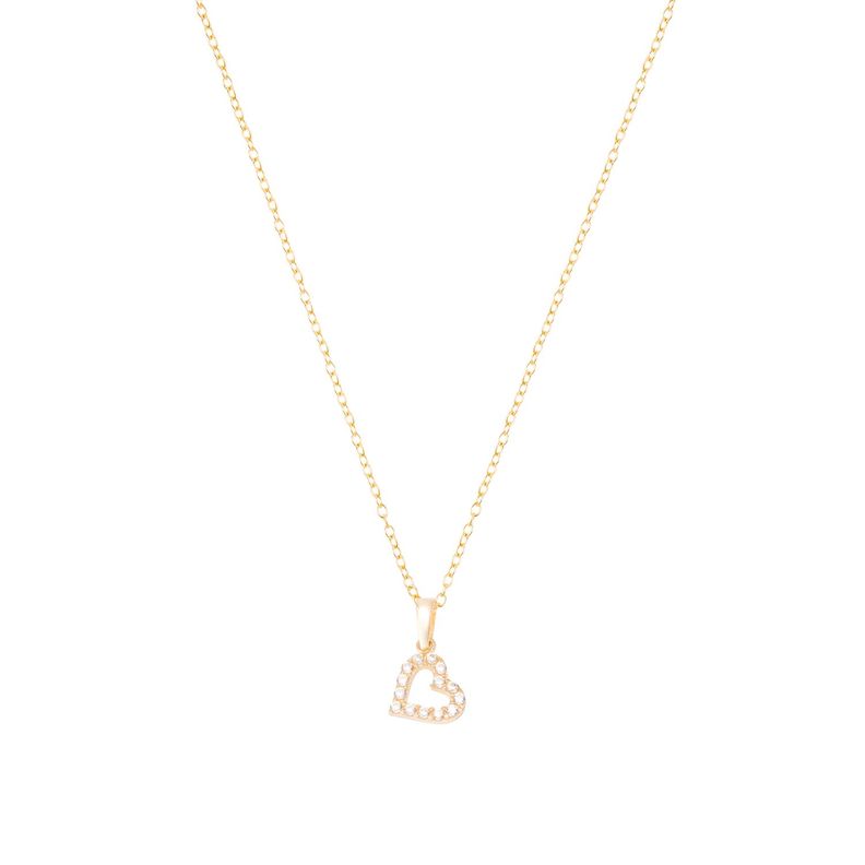 Collar de Oro de 18kt Circonita Corazoncito-2
