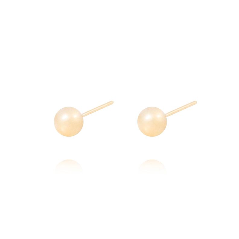 Aros de Oro 18kt Pelotita 4,0mm Tornillo Tope-1