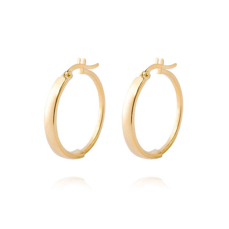 Aros de Oro 14kt Argolla Mitad Tubo 20mm-0