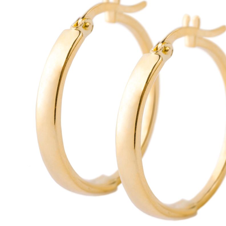 Aros de Oro 14kt Argolla Mitad Tubo 20mm-1