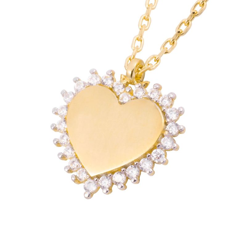 Collar de Oro 18kt  Corazón Circones-1