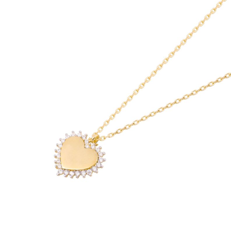 Collar de Oro 18kt  Corazón Circones-0