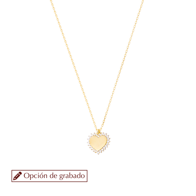 Collar de Oro 18kt  Corazón Circones-2