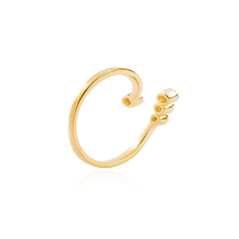Anillo Oro a Amarillo 18kt Abierto Cuatro Circonitas-1