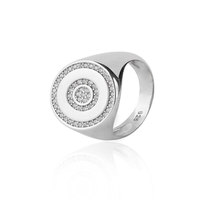 Anillo de Plata Esterlina 925 Circon Central-0