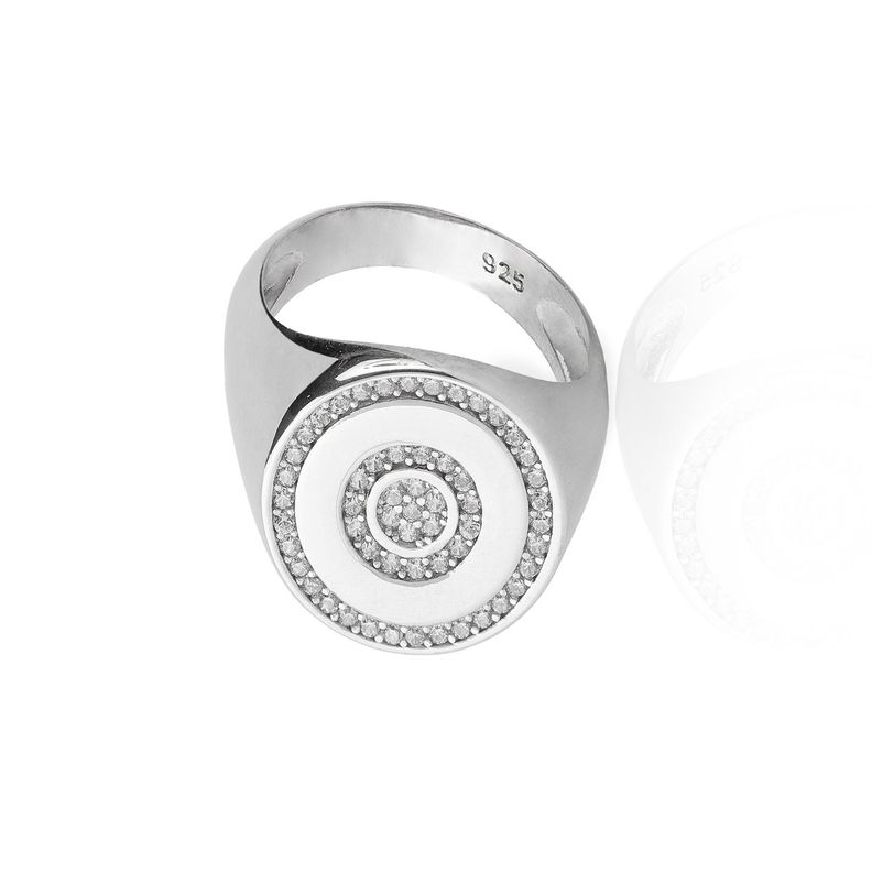 Anillo de Plata Esterlina 925 Circon Central-2