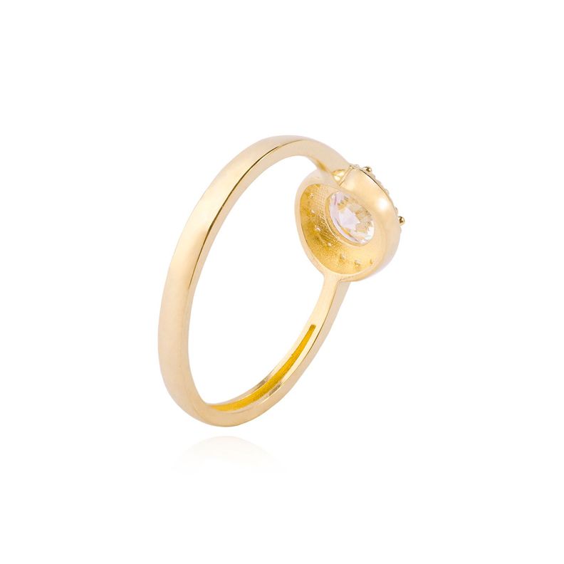 Anillo Compromiso Oro Amarillo 14kt Circonitas Destellantes 5mm-2