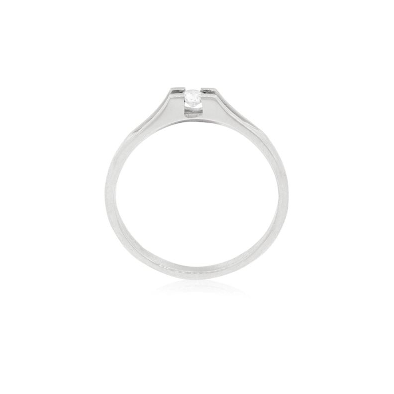 Anillo Compromiso Platino 950  Milán 1x12ptos Diamante-1