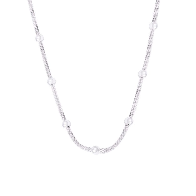 Cadena de Plata Esterlina 925 Diseño Serpiente con Esferas-1