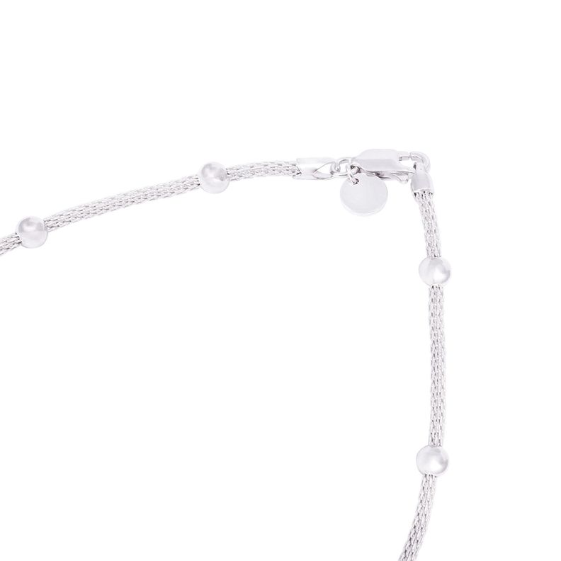 Cadena de Plata Esterlina 925 Diseño Serpiente con Esferas-2
