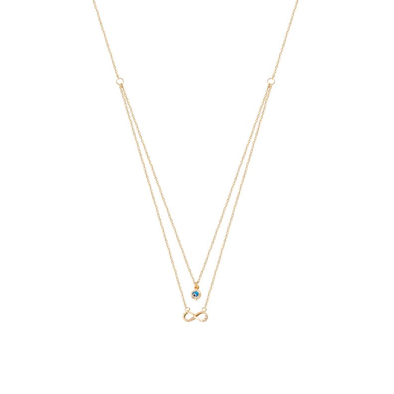 Collar de Oro 18kt Infinito Ojo Turco-0