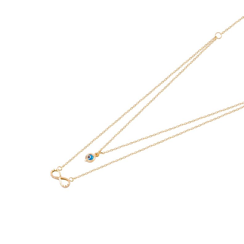 Collar de Oro 18kt Infinito Ojo Turco-1