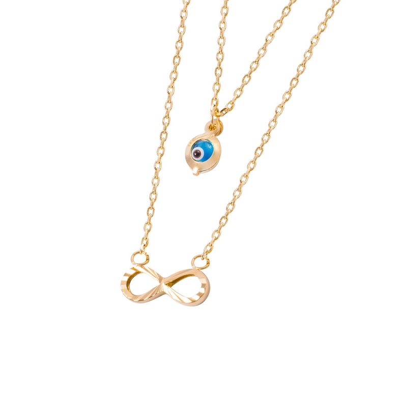 Collar de Oro 18kt Infinito Ojo Turco-2