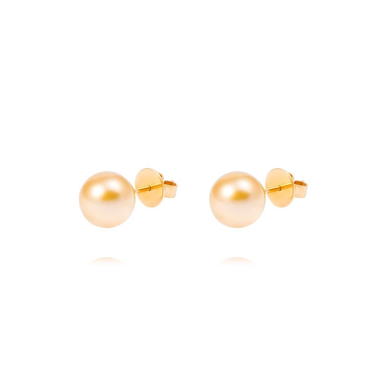 Aros Oro Amarillo 18kt Perlas 10 - 10,5 mm-1