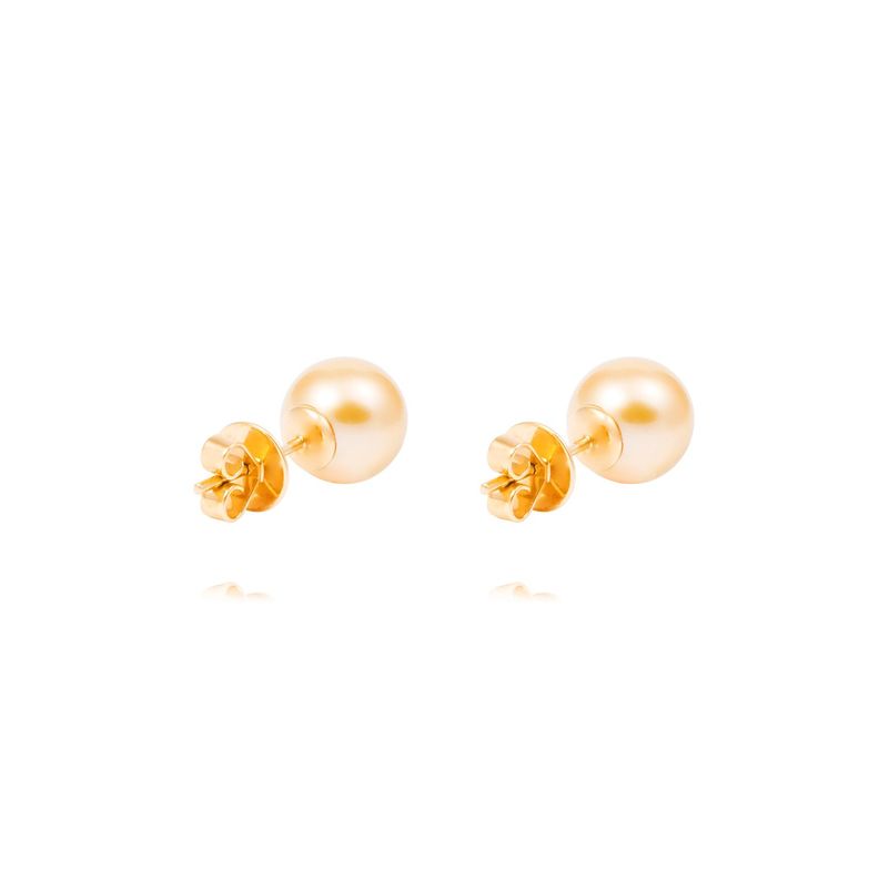 Aros Oro Amarillo 18kt Perlas 10 - 10,5 mm-2