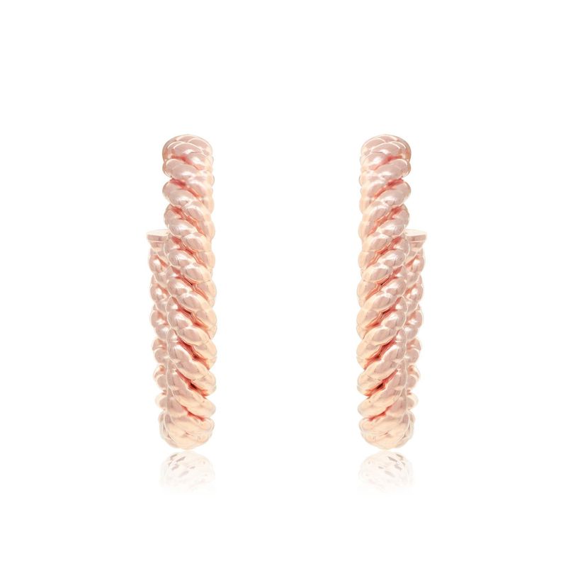 Aros de Plata Esterlina 925 Argollas Rose Revestido en Oro 18kt-2