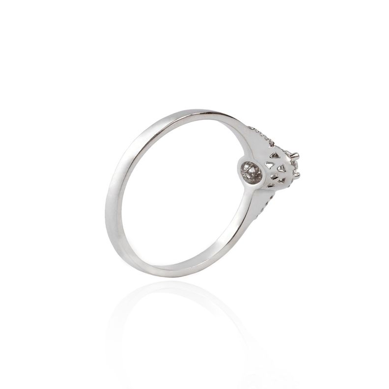Anillo Compromiso Oro Blanco 18kt Diamantes 20 Pts-1