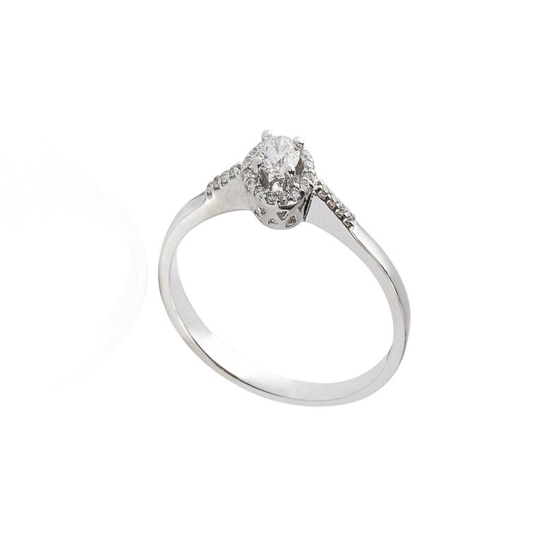 Anillo Compromiso Oro Blanco 18kt Diamantes 20 Pts-2