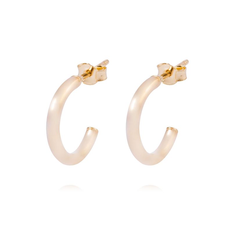 Aros de Oro 18kt Media Argolla 14MM-0