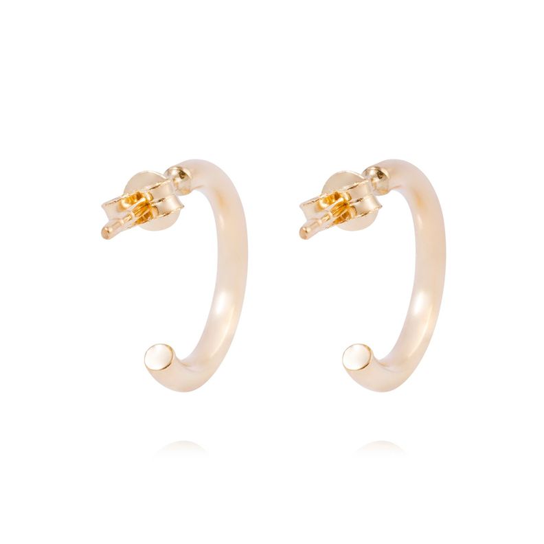 Aros de Oro 18kt Media Argolla 14MM-2