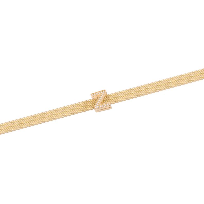 Dije de Plata broche Letra Z con Circonita Revestido en Oro 18kt-2