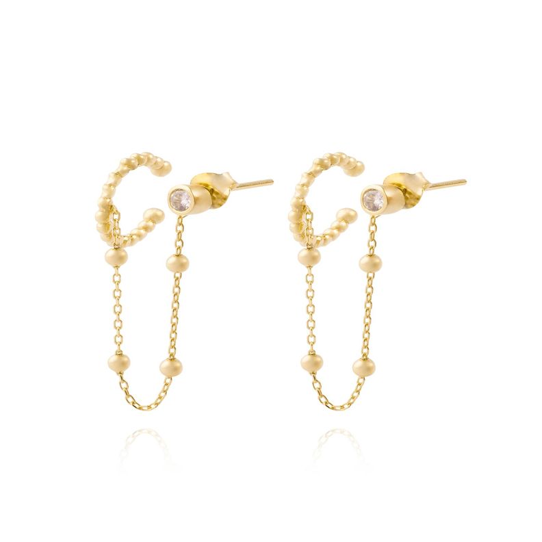 Aro piercing de Plata Esterlina 925 Argolla Revestido en Oro 18kt-0