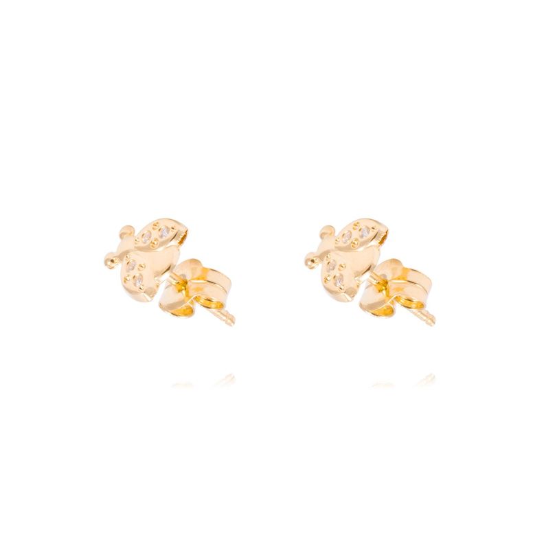 Aros Oro Amarillo 18kt Chinitas y Circonitas-1