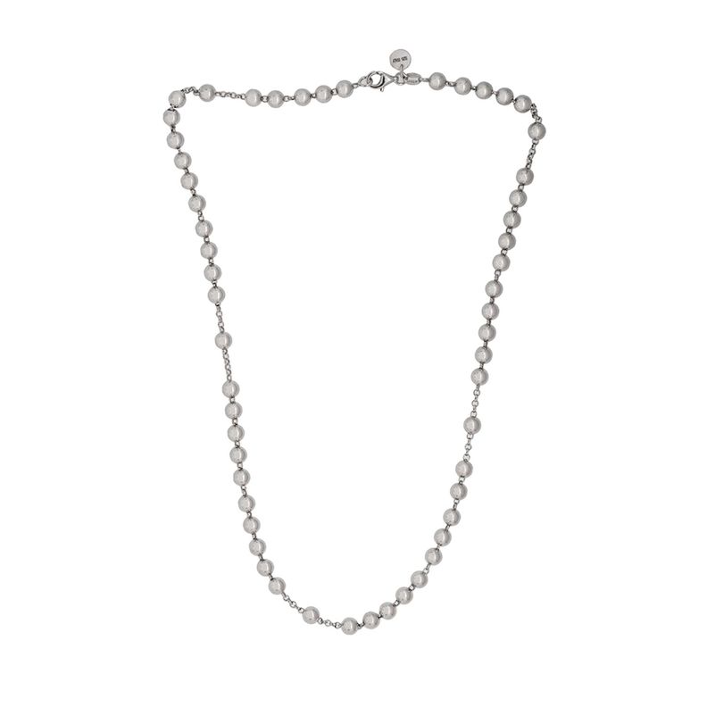 Collar de Plata Esterlina 925 Rosario Bolitas-0