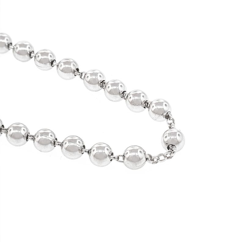 Collar de Plata Esterlina 925 Rosario Bolitas-1