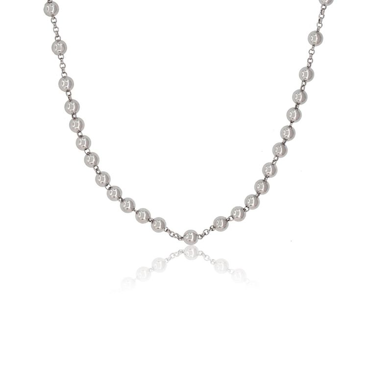 Collar de Plata Esterlina 925 Rosario Bolitas-2